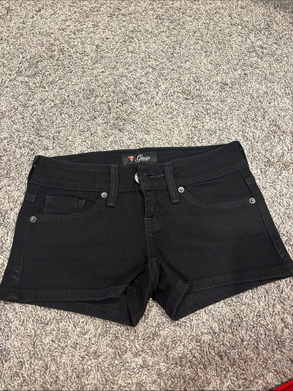 GUESS Black Denim Low-Rise Women's Jean Shorts